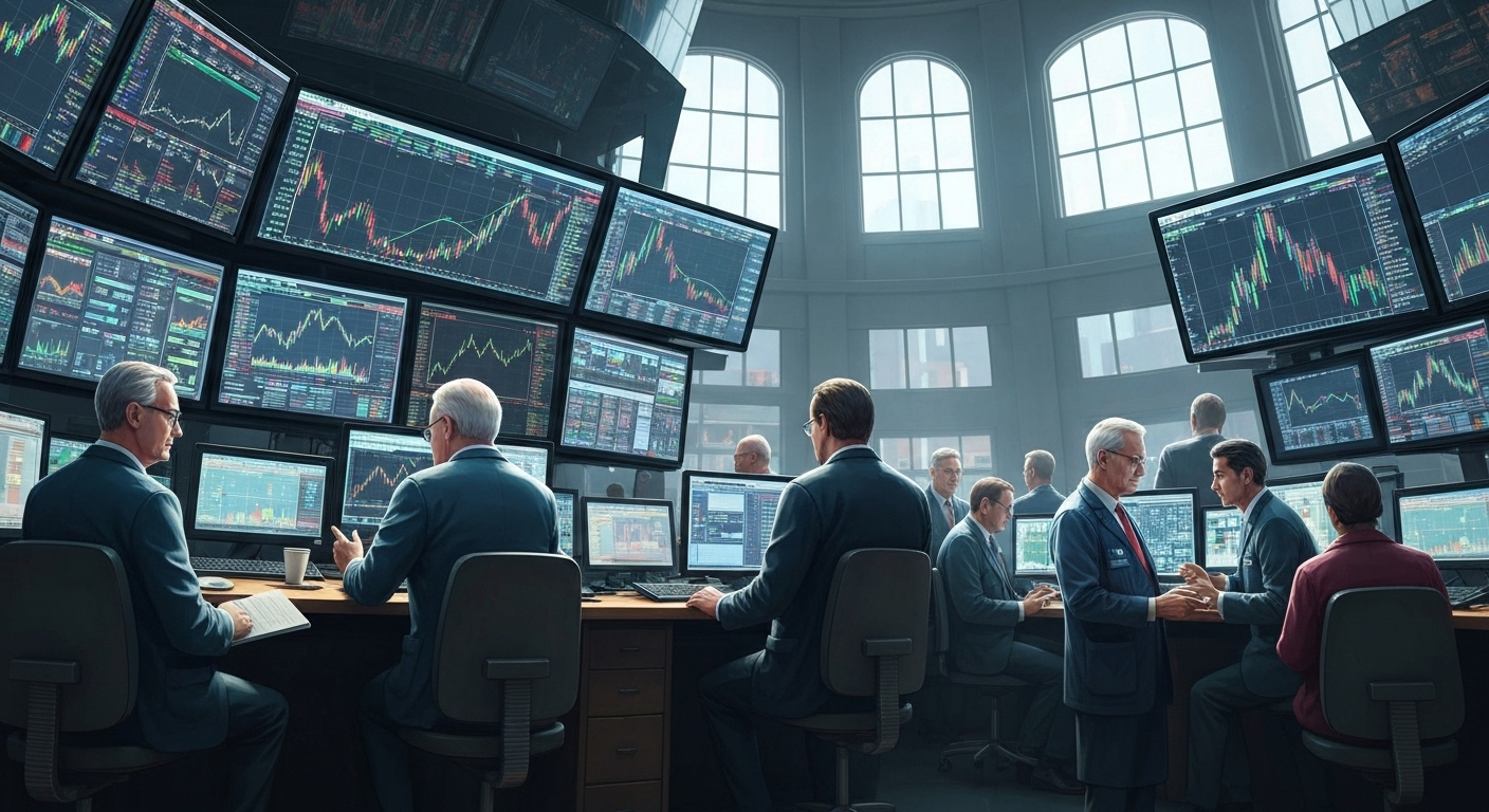 Stock market trading floor digital art