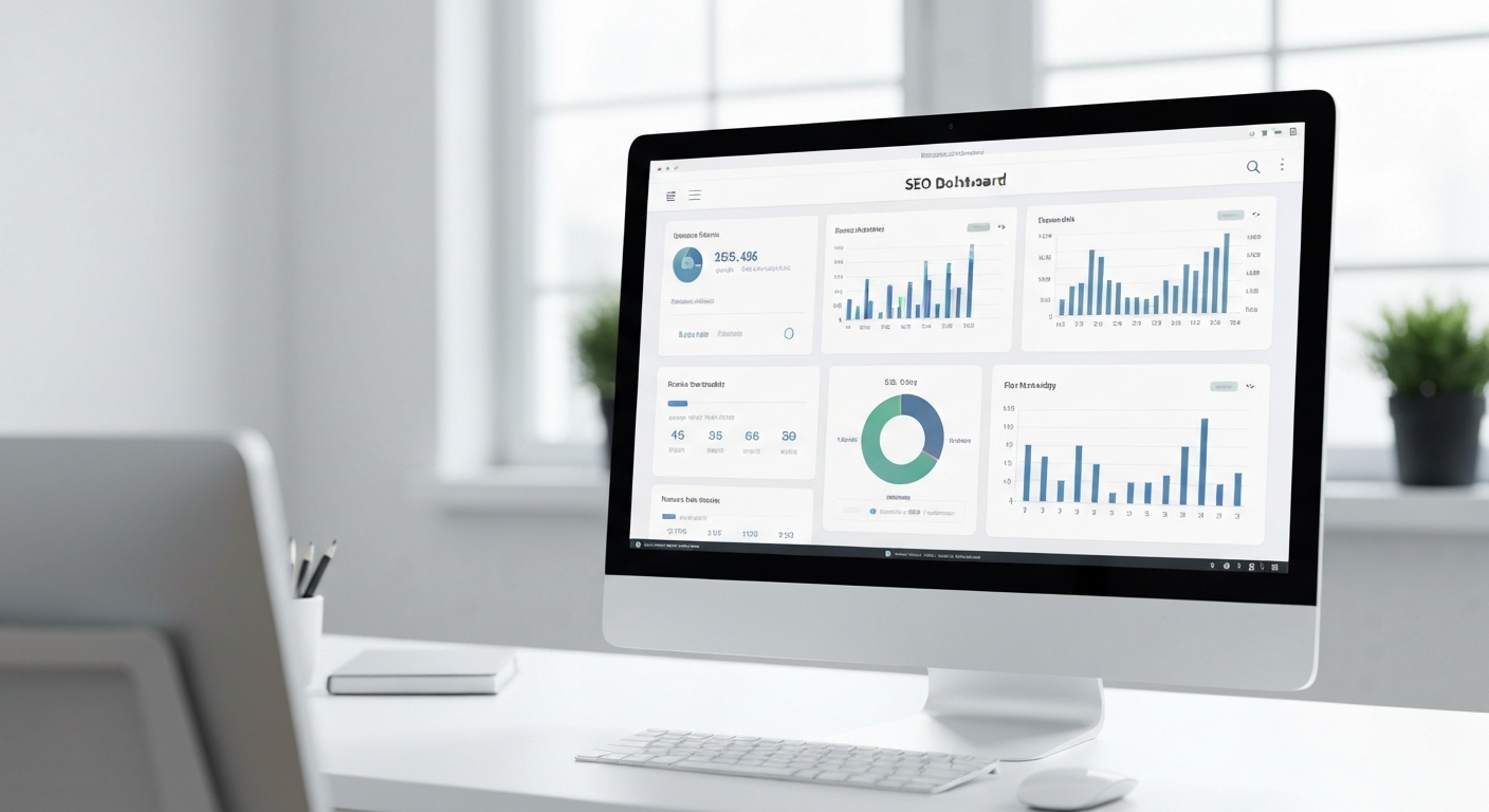 SEO dashboard on computer screen