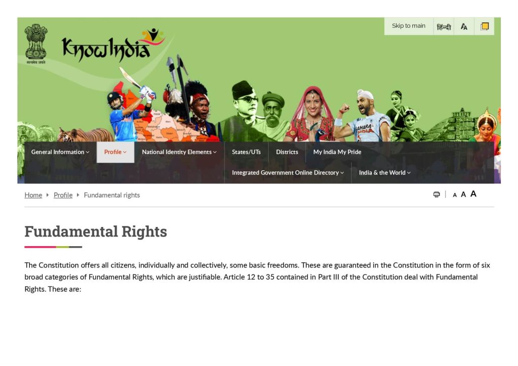 Fundamental Rights - Articles 12 to 35 of the Indian Constitution