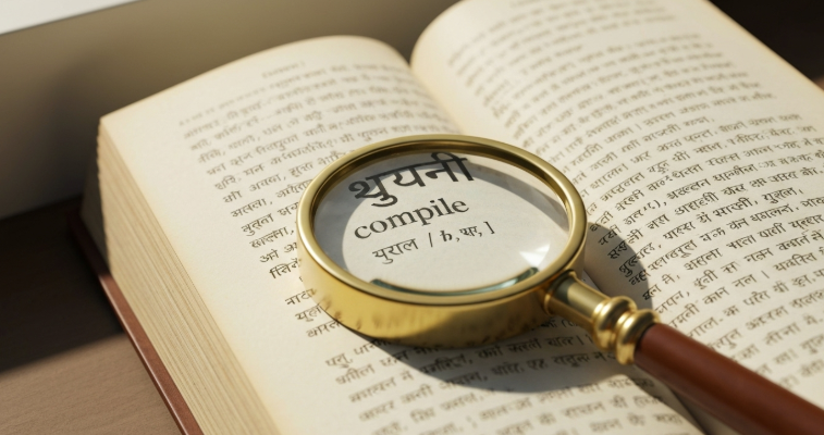 Compile meaning in Hindi - कपिल मतलब हिंदी में