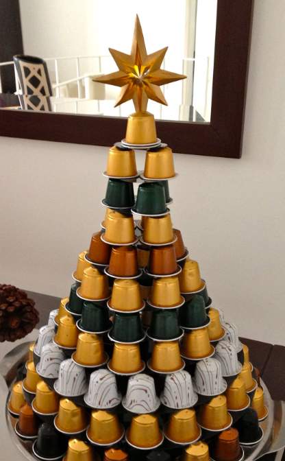 Christmas Tree Made with Upcycled Art Materials